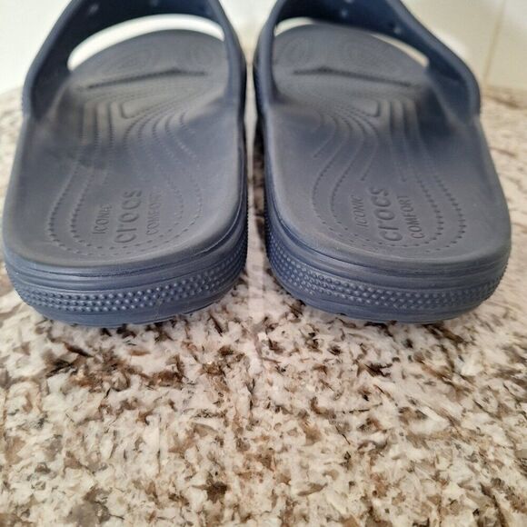 Crocs Unisex Classic Slide Sandals, Black Size 10M/12W - Picture 4 of 7